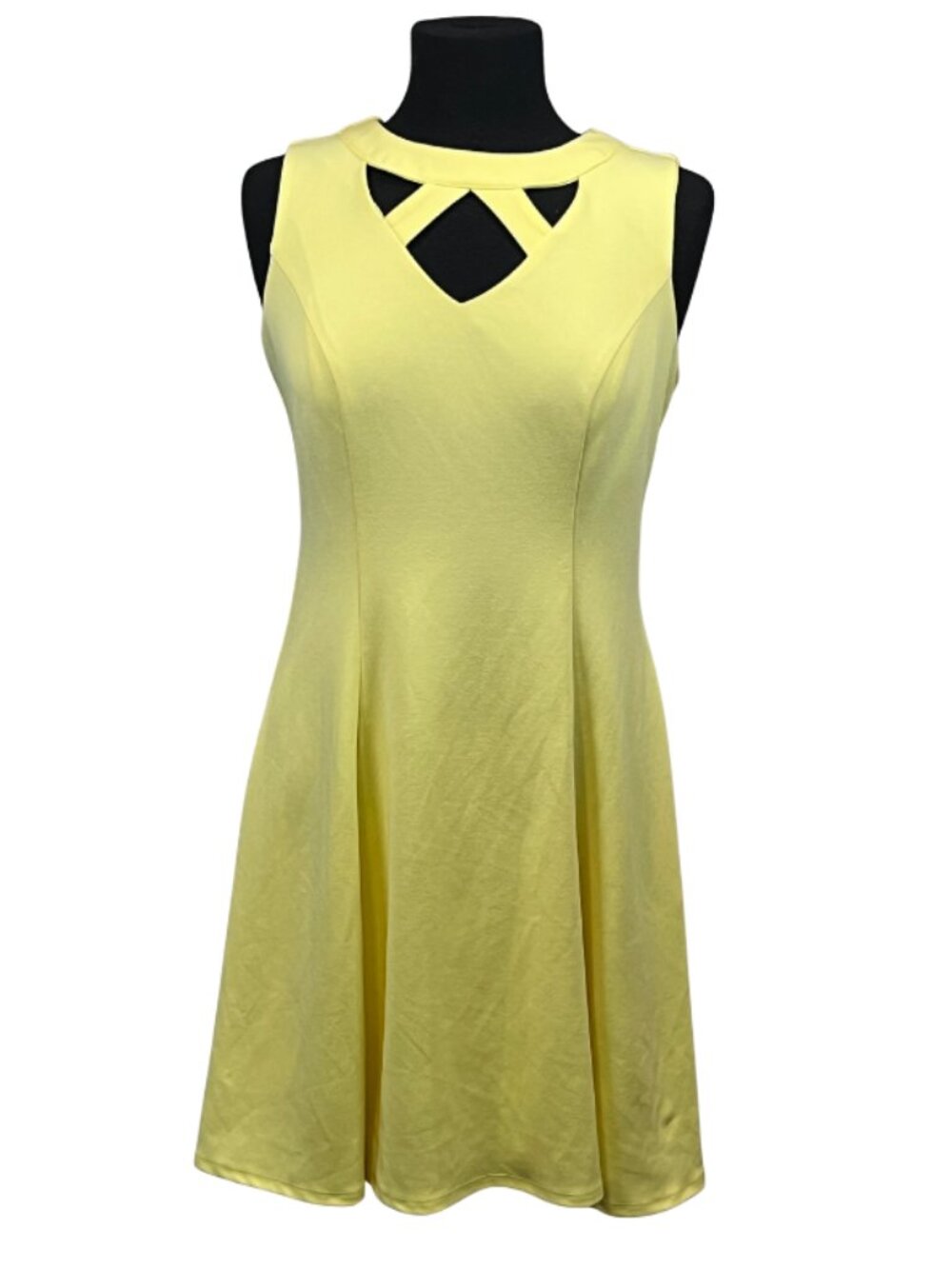 ALYX Yellow Fit & Flare Dress Cutout Neckline Size 6